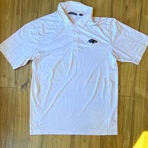Men Baltimore Ravens Cutter & Buck White L Tall Americana Forge Eco Stretch Polo